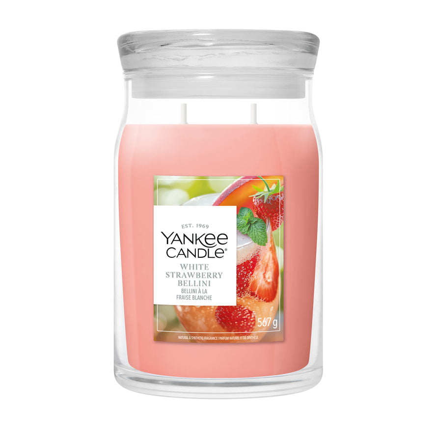 White Strawberry Bellini Large Jar