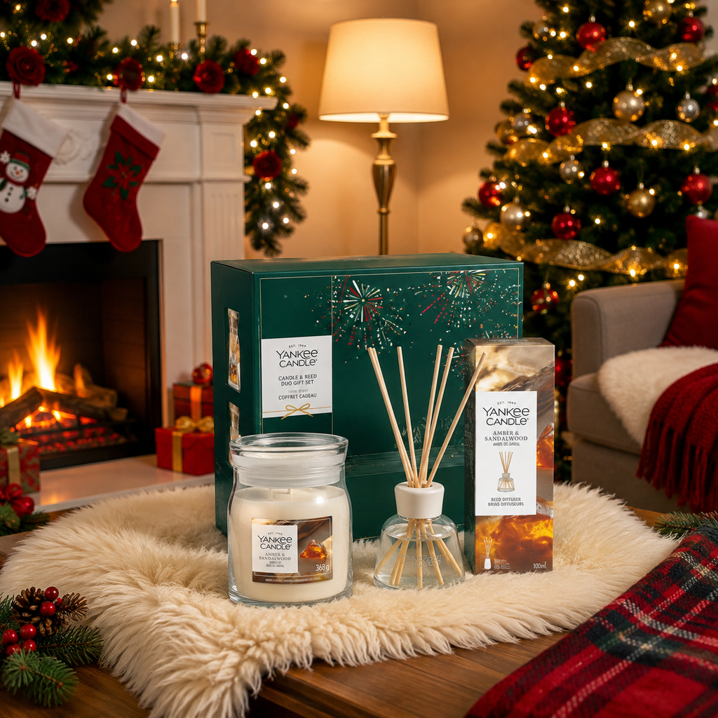Coffret cadeau Gifted Moments - 1 bougie moyenne et bâtonnets diffuseurs